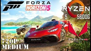 Forza Horizon 5 On Ryzen 5 5600G (Vega 7), Medium Settings, 720p