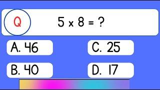 Maths Quiz for kids | Multiplication table Quiz for kids | Quiz Time