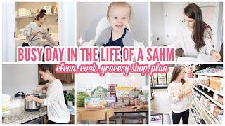 BUSY + PRODUCTIVE DAY IN THE LIFE OF A SAHM | CLEANING MOTIVATION  | COOK WITH ME 2019