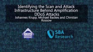 CCS 2016 - Identifying the Scan and Attack Infrastructure Behind Amplification  DDoS Attacks