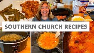 Southern Church Cookbook Recipes! Crockpot Creamy Swiss Chicken Bake & Peach Cobbler! Quick & Easy