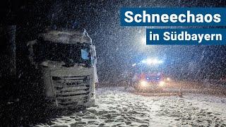 Schneechaos in Südbayern - Bergwacht im Einsatz