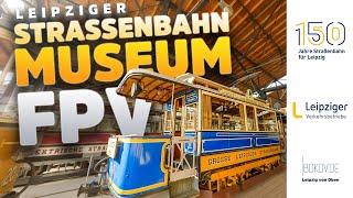 Straßenbahnmuseum Leipzig - ONE SHOT Cinewhoop (Cinematic FPV Drone) Tramway Museum Leipzig von Oben