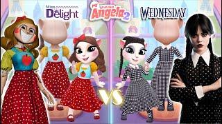 My talking Angela 2 | Miss Delight VS Wednesday | New Update | cosplay