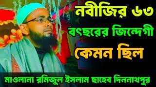 নবীজির ৬৩ বৎসরের জিন্দেগী কেমন ছিল Maulana Ramijul islam new waz