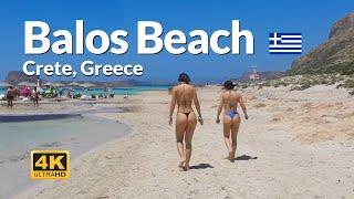 Balos Beach Walk 4K | Explore Balos Lagoon & Gramvousa Island, Crete Greece 