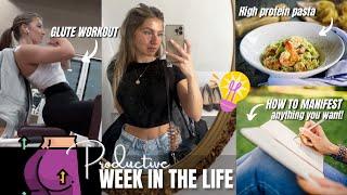 WEEKLY VLOG: How to manifest EVERYTHING you want, Glute workout, HIGH PROTEIN shrimp pasta recipe!