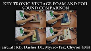 Key Tronic vintage foam & foil typing sound comparison (Chyron, Mycro-Tek, Dasher D1,...) (ASMR)