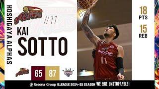 Kai Sotto Highlight |Koshigaya Alphas vs. Ryukyu Golden Kings| 2024/10/12