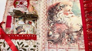 RachandBellaCrafts-with Bella. adding ephemera to my Journal. #christmascraftoff24