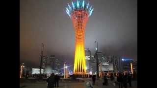 Astana Baiterek light show