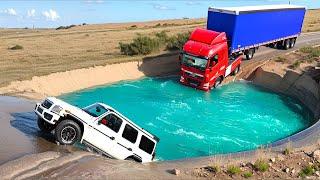 Cars vs Chains x Water Ditch x Road restriction ▶️ BeamNG Drive