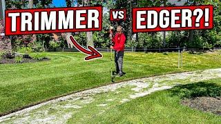 HOW TO GET A PERFECT SIDEWALK EDGE EVERY TIME [TRIMMER VS EDGER!]