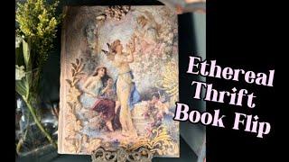 DIY Ethereal Thrift Flip Book with Decoupage & Clay #mixedmedia #decoupage #diy #fairies