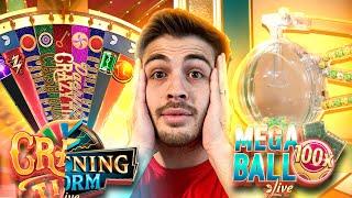 HUGE BETS ON MEGA BALL, CRAZY TIME & LIGHTNING STORM!