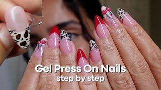 HOW TO MAKE GEL PRESS ON NAILS LIKE A PRO  step by step + easy nail art tutorial!