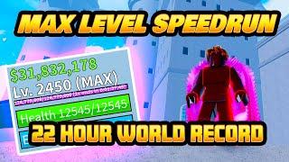 Blox Fruits Solo Level 1 to 2450 Max in 22 Hours World Record (check new vid in description)