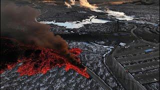 Lava reached Blue Lagoon parking and ran over hot water pipes! 10th volcanic eruption in Iceland.