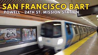 Bart Subway Ride: San Francisco Powell to 24th Street Mission Station