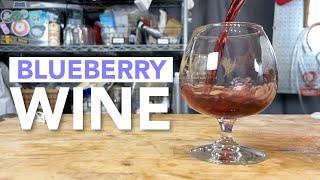 Making Blueberry Wine | One gallon simple recipe start to finish - with a tasting!