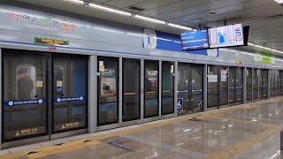 인천1호선 문학경기장역 철도풍경 / Incheon Line1 Munhak Sports Complex station metro view