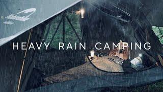 SOLO CAMPING IN HEAVY RAIN • SULAWESI RAINFOREST • COZY RELAXING WITH SOUND OF RAIN  ASMR