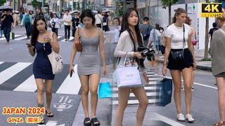 4k hdr japan travel 2024 | Walk in Ginza（銀座）Tokyo japan | City ambience Nature for relaxing