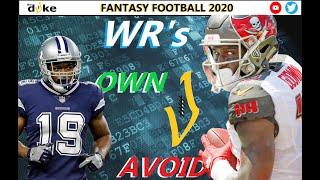 FANTASY FOOTBALL 2020 - OWN & AVOID - WIDE RECEIVERS