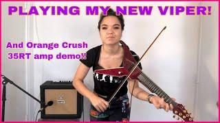 PLAYING MY NEW VIPER - Orange Crush 35RT demo on Viper 7 string electric violin by Wood Violins