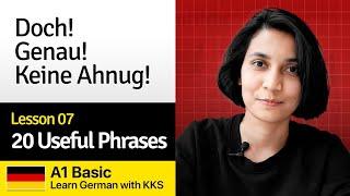 Basic Lesson 07: 20 Useful Phrases in German | Learn German with KKS