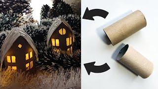 Winter Houses Made From Toilet Paper Rolls / DIY Christmas Decorations / New Year's Handmade Crafts