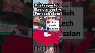 Most reported Slavic ancestry for each state ⏳ #map  #usa #poland #russia #czech