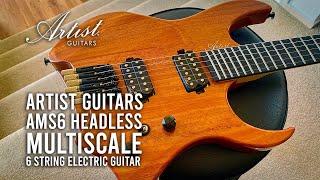 Artist Guitars: AMS6 Natural Headless Multiscale Electric Guitar