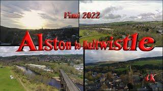 Alston to Haltwhistle South Tyne Trail 4k aerial view