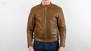 Goldtop '76 Cafe Racer Leather Motorcycle Jacket - Waxed Brown