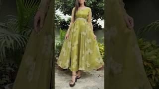 Organza frock cutting and stitching/ meesho frock cutting stitching /designing #viral #shorts #reels