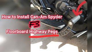 Can-Am FS Spyder Highway Pegs (install video)