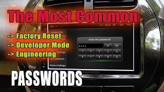 Android Car Stereo the most common Passwords | Factory Reset | Developer Mode | Engineering