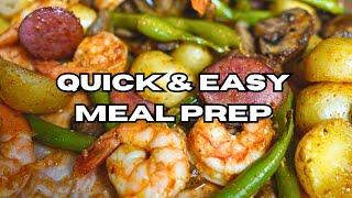 Quick & Easy Sheet Pan Dinner | Sausage, Shrimp & Veggies