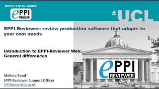 Introduction to EPPI-Reviewer Web - General Differences