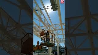 Duct supporting work with man lift #sktrips #manliftwork #shorts  #shortvideo  #trindingvideo