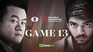 GUKESH vs. DING! FIDE WORLD CHAMPIONSHIP 2024 Game 13 | Gukesh Gets Another Chance With White!