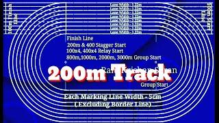 How to Mark 200m Track | 200m Track Marking Plan | Non-IAAF 200m Athletics Track| 200m Track Marking