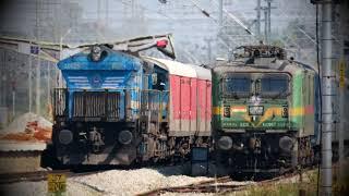 DOUBLE ELECTRIFIED LINE Overtake & Crossing - Indian Railways