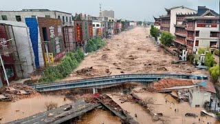 Bridges Collapse in Shaanxi, China, as Flash Floods Unleash Millions of Tons of Water