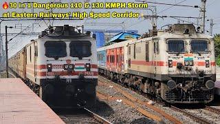 CHAMBAL + GARIB RATH + AMRITSAR MAIL 110 & 130 KMPH Storm at Eastern Railways' High Speed Corridor