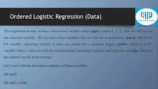 Stata Training Day-25: Ordered Logistic Regression