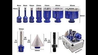 Juego de brocas de diamante 10 piezas 6-65mm para Granito Mármol Cerámica Porcelana 5/8-11