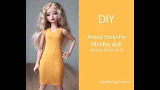 Jersey dress for Minifee dolls. Трикотажное платье для Минифи