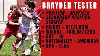 Brayden Tester Performance Highlights